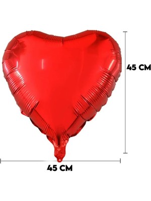 Yasima 5 Adet Folyo Balon Kırmızı Kalp Modeli