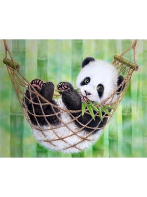 Movas Sanat Hamakta Yatan Yavru Panda | Elmas Mozaik Tablo | Mozaik Puzzle  | 50x50 | E20202144M