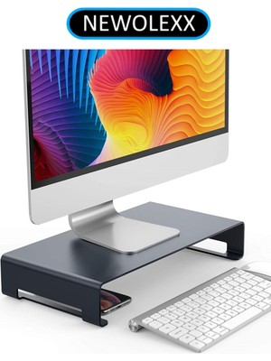 Newolexx Çok Amaçlı Monitör Laptop Notebook Standı Yükseltici Sehpa Siyah Metal