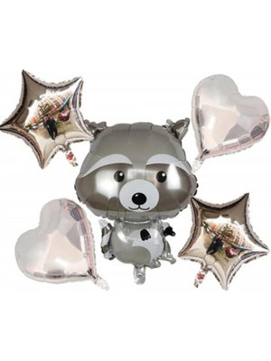 Kidspartim Rakun Folyo Balon Seti 5 Li