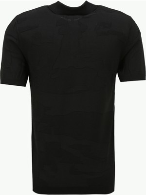 Fabrika Polo Yaka Slim Fit Düz Siyah Erkek Kazak F4SM-KZK 0741