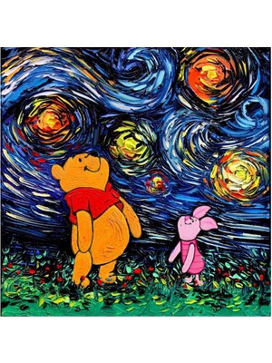 Movas Sanat Winnie The Pooh Ve Piglet | Elmas Mozaik Tablo | Mozaik Puzzle  | 50x50 | E20202978M