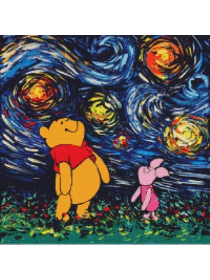 Movas Sanat Winnie The Pooh Ve Piglet | Elmas Mozaik Tablo | Mozaik Puzzle  | 50x50 | E20202978M