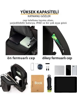 Newish Polo Uziko Çapraz Sırt Çantası-Body Bag USB ve Kulaklık Çıkışlı