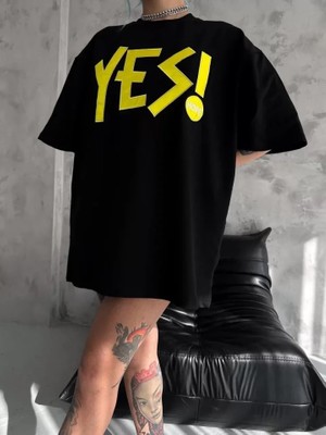 Kesa Tek Unisex Nakış Işlemeli T-Shirt - Siyah