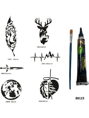 Airbrush Tattoo Doğa Serisi Hint Kınasıyla Geçici Dövme Yapma Seti