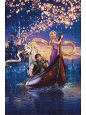 Movas Sanat Masal Diyarı Rapunzel | Elmas Mozaik Tablo | Mozaik Puzzle  | 40x60 | E20203695