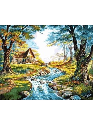 Movas Sanat Ormandaki Ev | Elmas Mozaik Tablo | Mozaik Puzzle  | 50x40 | E20203703