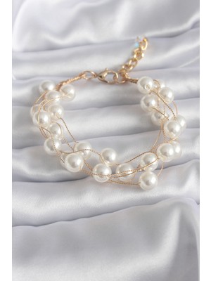 Fy Butik Gold Renk Inci Model Kadın Bileklik