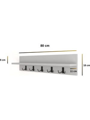 Mirobi Portmanto Elbise Askılığı, Duvar Askılığı 80 cm