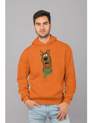 Swozz Scooby Doo Baskılı Turuncu Kalın Kumaş Unisex Sweatshirt Hoodie