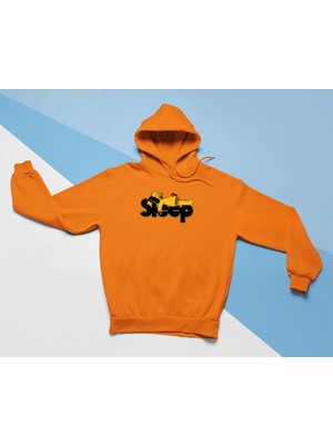 Swozz Simpsons Sleep Dar Kesim Turuncu Sweatshirt