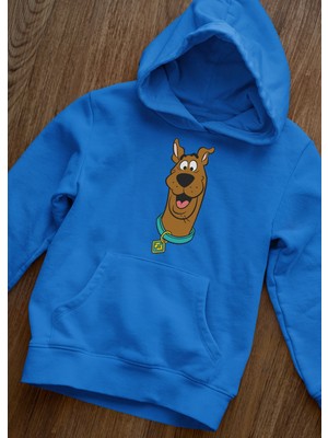 Swozz Scooby Doo Baskılı Bebe Mavisi 3 Kalın Kumaş Unisex Sweatshirt Hoodie