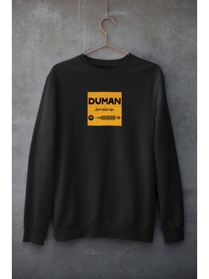 Swozz Duman Darmaduman Qr Kod Baskılı Pamuklu Oversize Unisex Siyah Sweatshirt