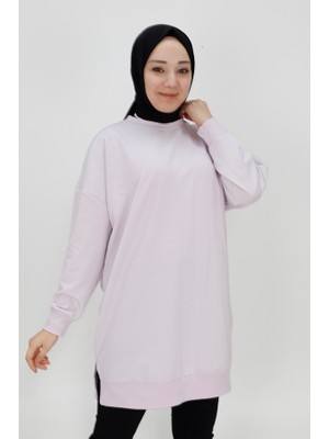 Puane 30644 Iki Ip Kumaş Basic Tunik Sweatshirt