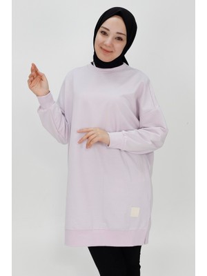 Puane 30644 Iki Ip Kumaş Basic Tunik Sweatshirt