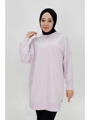 Puane 30644 Iki Ip Kumaş Basic Tunik Sweatshirt