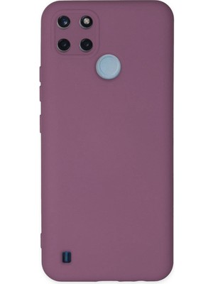 Kzy Realme C25Y Kapak Içi Kadife Kamera Korumalı Lansman Silikon Kılıf - Açık Mürdüm