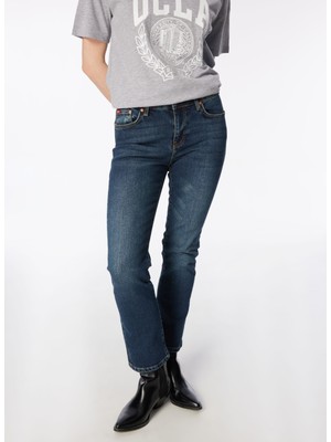 Lee Cooper Geniş Paça Straight Gökmavi Kadın Denim Pantolon 242 Lcf 121015 Susıe Roxy Cop Mıd