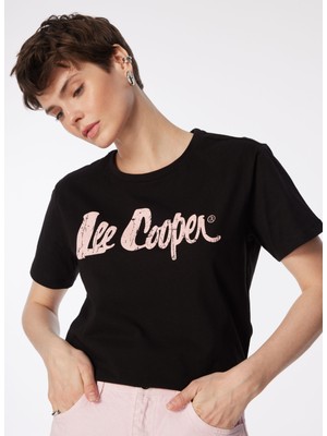 Lee Cooper O Yaka Baskılı Siyah Kadın T-Shirt 242 Lcf 242005 Londonlogo Siyah