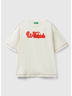 Benetton Krem Erkek Çocuk T-Shirt 3GDXC10HG