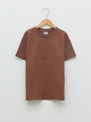 LC Waikiki Lcw Kids Bisiklet Yaka Nakış Detaylı Kısa Kollu Pamuklu Erkek Çocuk Tişört