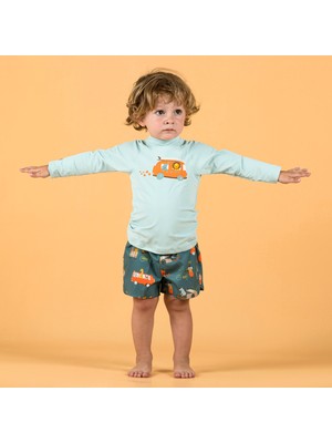 Nabaiji Bebek UV Korumalı Uzun Kollu Tişört - Araba Baskılı