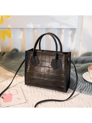 Qiuming Shop Kırmızı Stil 2020 Moda Trendi Kadın Timsah Desen Crossbody Çanta Vintage Claolid Tarzı Omuz Çantası Bayanlar Için Şık Tote (Yurt Dışından)