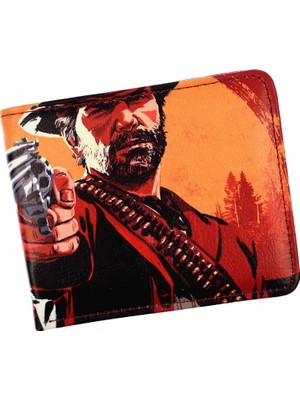 Qiuming Shop YM1922810 Stili Sıcak Oyun Red Dead Redemption 2 Cüzdan Erkek ve Öğrencinin Kartlıklı Kısa Çanta Fermuarlı Kese (Yurt Dışından)