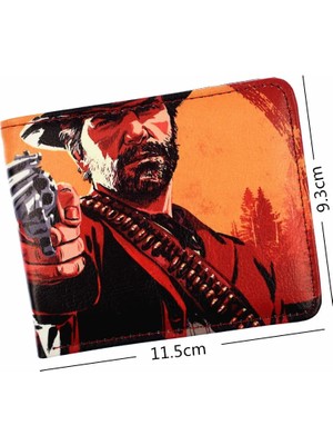 Qiuming Shop YM1922810 Stili Sıcak Oyun Red Dead Redemption 2 Cüzdan Erkek ve Öğrencinin Kartlıklı Kısa Çanta Fermuarlı Kese (Yurt Dışından)