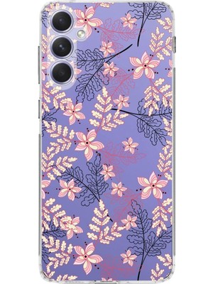 PrintiFy Samsung Galaxy A54 Kamera Korumalı Kapak Floral Kırmızı Tasarımlı Şeffaf Süper Silikon Kılıf