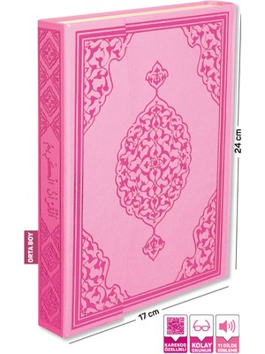 Kuranı Kerim Bilgisayar Hatlı Pembe Renk Orta Boy - Merve Yayınları