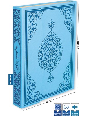 Kuranı Kerim Bilgisayar Hatlı Mavi Renk Orta Boy - Merve Yayınları