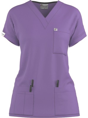 Myscrubs Doktor Hemşire Scrubs Lila Forma Üst