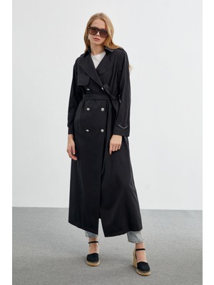 Zühre Kruvaze Yaka Kol Detaylı Trençkot