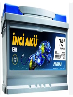 İnci 75 Amper Alçak Tip Efb (Start-Stop) Akü.!! Yeni - Güncel Üretim.