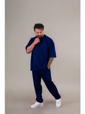 Yakamel Erkek Tshirt Oversize Pijama Takımı