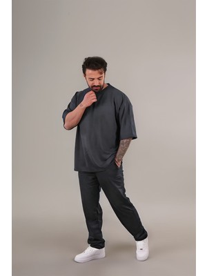 Yakamel Erkek Tshirt Oversize Pijama Takımı