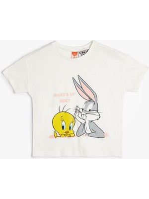 Koton Tweety ve Bugs Bunny Tişört Lisanslı Baskılı Kısa Kollu Pamuklu
