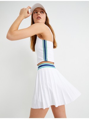 Koton Askılı Kısa Spor Atlet Yanları Çizgili Slim Fit
