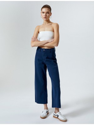 Koton Geniş Kısa Paça Kot Pantolon Yüksek Bel - Sandra Jeans