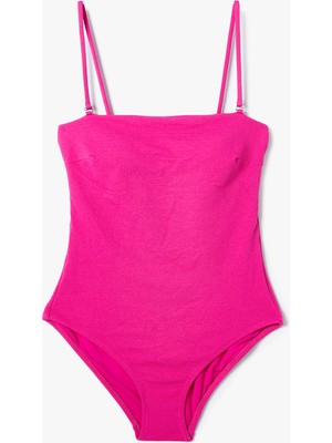 Koton Straplez Mayo Çıkarılabilir Askılı Kaplı Dokulu