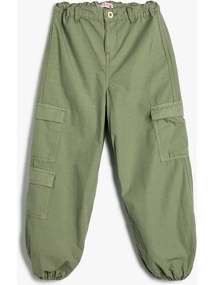 Koton Jogger Kargo Pantolon Pamuklu Beli Bağlamalı Cepli