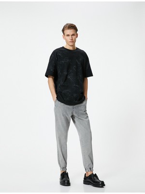 Koton Bol Kot Pantolon Jogger Yıkamalı Beli Bağcıklı Cepli