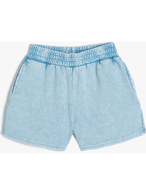 Koton Basic Mini Şort Beli Lastikli Cepli Pamuklu
