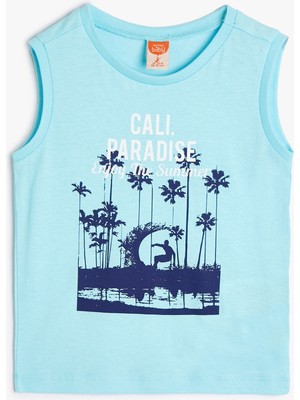 Koton Atlet Kolsuz Palmiye Baskılı Pamuklu