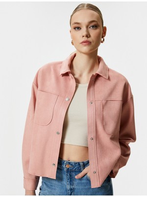 Koton Süet Ceket Çıtçıt Düğmeli Klasik Yaka Cepli