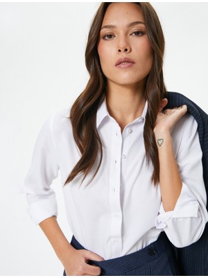 Koton Slim Fit Gömlek Düğmeli Uzun Kollu