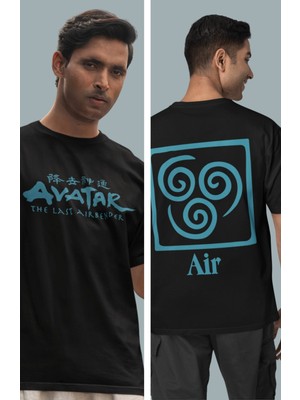 Fuddy Moda Avatar Hava Krallığı Sırt Baskılı T-Shirt Unisex The Last Airbender Baskılı T-Shirt