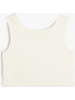 Koton Crop Atlet Kalp Pencere Detaylı Kolsuz Ribanalı